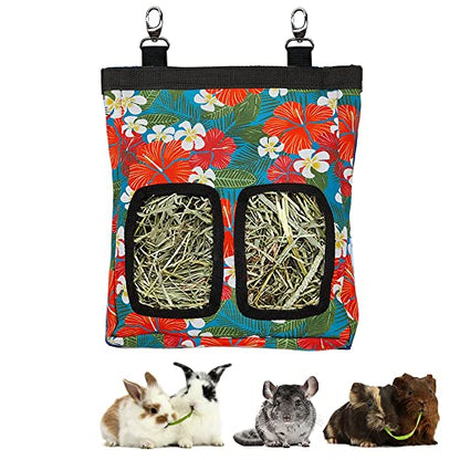 RIOUSSI Guinea Pig Hay Feeder, Hanging Rabbit Hay Feeder Bag. Big Flowers - color: Bigflowers