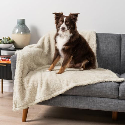 PetAmi Fluffy Sherpa Waterproof Dog Blanket for Medium Pet Cat 29x40, Beige - color: Beige, size: Medium (29x40)