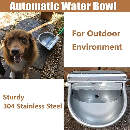 Stainless Steel Livestock Water Bowl with Float Valve Tank,Automatic Farm Water Bowl for Horse, Cow, Goat, Sheep, Dog Drinking Waterer