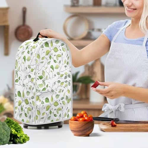 Green Leaf Kitchen Appliance Covers Food Processor Cover Polyester Coffee Maker Cover or Toaster Cover Stain Resistant Blender Cover for Stand Mixer Kitchen Home Soft - color: Green Leaf