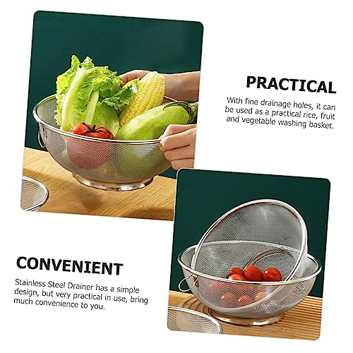 ULTECHNOVO Stainless Steel Fine Mesh Strainer for Kitchen Multifunctional Colander Handle for Straining Soybean Milk and Cooking Household Use - size: 24x24x10.3cm