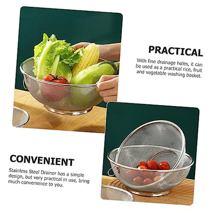 ULTECHNOVO Stainless Steel Fine Mesh Strainer for Kitchen Multifunctional Colander Handle for Straining Soybean Milk and Cooking Household Use - size: 24x24x10.3cm
