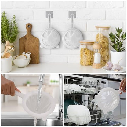 Premium Multi-Mesh Strainer Set, 4 Pack - 100/200/300/400 Mesh, Nylon & Plastic Fine Mesh Sieve for Tea, Coffe, Nut Milk, Juice, Broth, Smoothies, Reusable & Easy to Clean, Durable,Dishwarer Safe