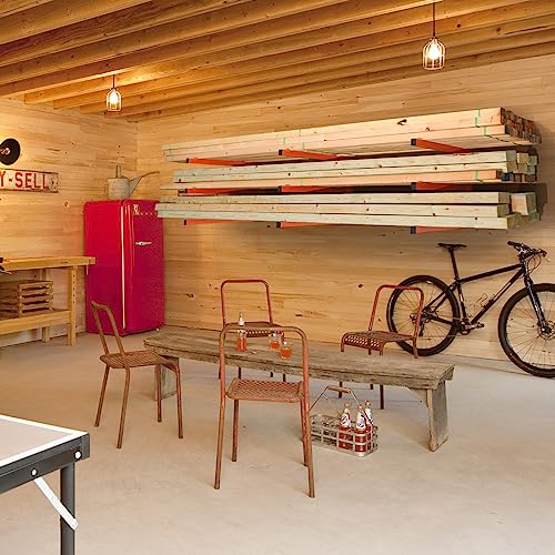 Ultrawall Wall Mount Wood Organizer and Lumber Storage Rack with 3-Level | Garage Metal Wood Storage Rack for Indoor & Outdoor Use, Orange 3 Pack - style: Casual