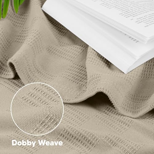 Utopia Bedding 100% Cotton Thermal Blanket Khaki Queen, 90x90 Inches - color: Khaki, size: Queen