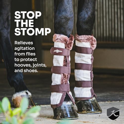 Kensington Protective Products Horse Fly Boots - Fleece Trimmed - Stay-Up Technology - Protection from Insect Bites and UV Rays - Sold in Pairs (2 Boots) - color: 2021 - Atlantis