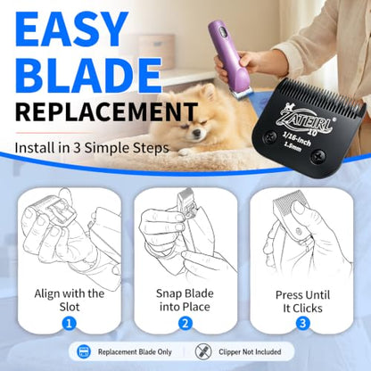 4 Pack Pet Grooming Clipper Blades with Steel Cutters, Sizes 10, 7FC, 5FC & 4FC, Black, Compatible with Andis, Oster A5, Wahl KM10 A5 Style Dog Clippers - color: Black, size: 10# + 7FC + 5FC + 4FC