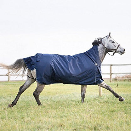 Horze Avalanche 1200D Ripstop High Neck Heavy Weight Waterproof Horse Turnout Blanket (300g Fill) - Peacoat Dark Blue - 84 in - size: 84 in