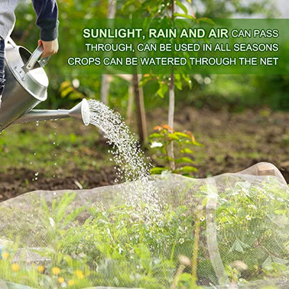 Jevrench 4 x 10 ft Garden Netting Row Cover, Ultra Fine Mesh for Plants | Protective Plant Netting for Gardens, Raised Beds and Greenhouses, Mesh Cover for Vegetables, Fruit Trees and Flowers - size: 4ft x 10ft