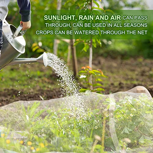Jevrench 10 x 35 ft Garden Netting Row Cover, Ultra Fine Mesh for Plants | Protective Plant Netting for Gardens, Raised Beds and Greenhouses, Mesh Cover for Vegetables, Fruit Trees and Flowers - size: 10ft x 35ft