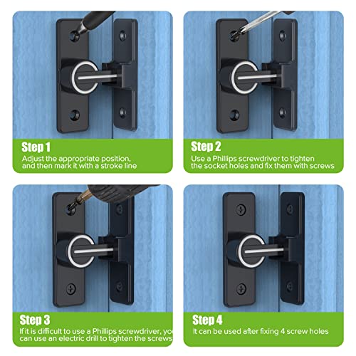 Barn Door Lock Hardware, 90 Degree Flip Latch Privacy Lock, Luminous-2PCS | Heavy Duty Zinc Alloy Sliding Barn Door Latch for Bathroom, Bedroom, Closet, Garage, Shed and Gate - color: Luminous-2PCS