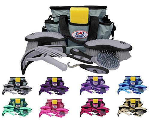 Derby Originals Premium Ringside 8 Item Horse Grooming Kits - Available in Eight Colors - color: Light Blue/Royal Blue