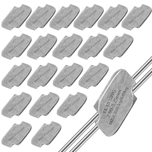 Saillong 20 Pack Wire Joiner for Electric Fence Wire, Tensioner Tightener Tools for Agriculture, Farms, Fields, Electric Power, Works Connecting 10-14 Gauge Line & 15.5 Gauge Barbed