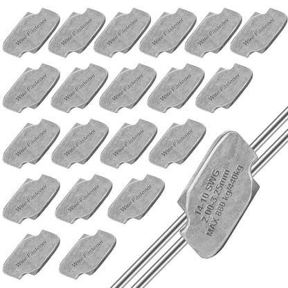 Saillong 20 Pack Wire Joiner for Electric Fence Wire, Tensioner Tightener Tools for Agriculture, Farms, Fields, Electric Power, Works Connecting 10-14 Gauge Line & 15.5 Gauge Barbed