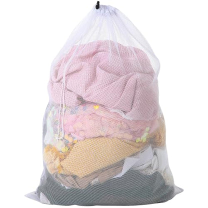 Berlune 1 Pc Large Mesh Laundry Bags - color: White