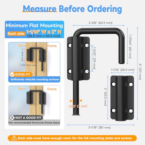 Sliding Door Loop Lock Latch, 2-3/8 Inch Barn Door Lock Black 1PC - color: Black-1 Pc