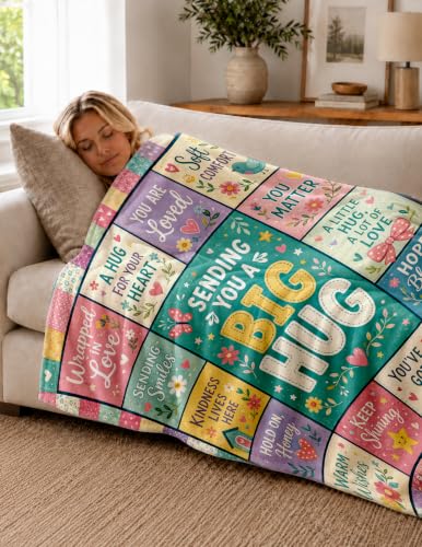 Get Well Gifts for Women Inspiration Spiritual Thank You Gifts Hug Blanket | Thoughtful Encouragement Motivational Gifts for Women After Surgery Cozy Gifts Wellness Gifts Life Comfort Blanket 50*60 - color: Hug