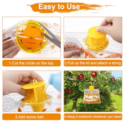 Disposable Wasp Traps Outdoor Hanging 4 Pack - size: 4 packs
