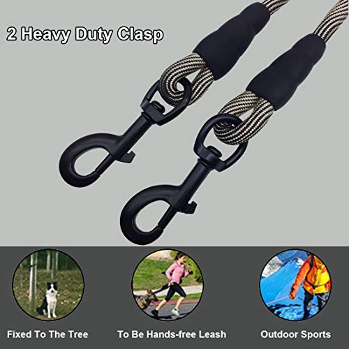 BTINESFUL Dog Tie Out Long Tether Rope Dog Lead for Yard 8/12/20/30/50/75ft - color: Beige Black, size: 30 Foot