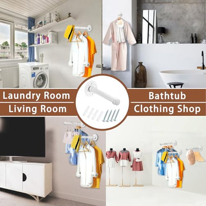 Sumnacon Wall Mounted Clothes Rack for Wardrobe, 2Pcs 10 Inch, White - color: White, size: 10 Inch