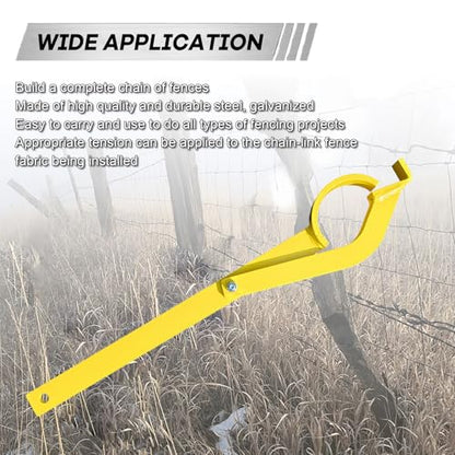 16.54 Inch Fence Wire Stretcher Tool, Heavy-Duty Carbon Steel Barbwire Fence Splicer Tightener, Manual Chain Link Fence Repair Stretcher for Barbed Wire, Electric Fence, Garden & Farm Pasture