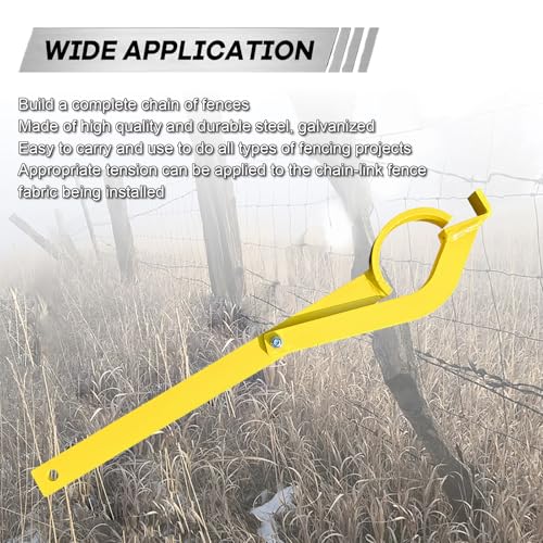 16.54 Inch Fence Wire Stretcher Tool, Heavy-Duty Carbon Steel Barbwire Fence Splicer Tightener, Manual Chain Link Fence Repair Stretcher for Barbed Wire, Electric Fence, Garden & Farm Pasture - size: Item Length: 16.54 Inch