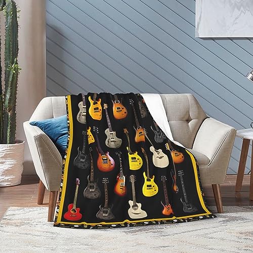 Guitar Throw Blanket - Soft, Cozy, Warm Fleece for Women & Men - Guitar Lovers Gift - 50"X40" - color: Guitar Blanket, size: 50"x40"