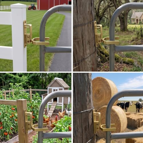 Instant Locking Farm Gate Latch, Heavy Duty Rust-Resistant Steel, One-Hand Operation Safety Catch for Wood, Metal and Pipe Gates, Ideal for Ranch & Backyard