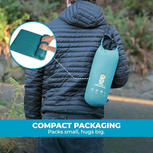 Puffy Blanket for Cold Weather - Down Camping Blanket with Sustainable Insulation, Lightweight & Warm Outdoor Camping Quilt, Water-Resistant, Compact & Packable - color: Maritime