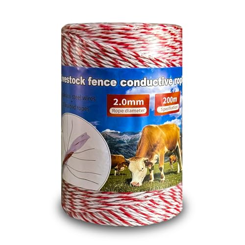 656Ft 6-Strand Polywire Electric Fence Rope Stainless Wire