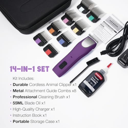 Professional Dog Grooming Clippers 2-Speed Detachable Blade 10# - color: Violet