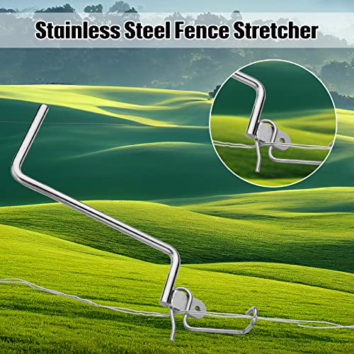Hicarer 68 Pcs Fence Wire Tightener Tool Bulk Stainless Steel Barbe Wire Fence Tensioner with Handles Repair Tensioning Tool for Garden Farm Livestock Fences