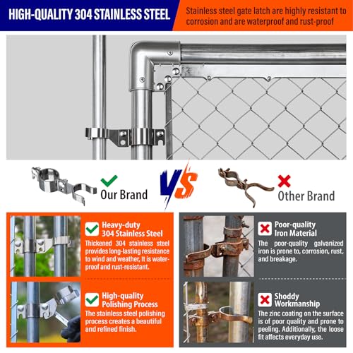 Heavy Duty Stainless Steel 1-7/8" x 1-3/8" Chain Link Fence Gate Fork Latch with Hole for Padlock（Fit 1 7/8" Gate Frame） 1Pack - size: 1-7/8''x1-3/8''-1P
