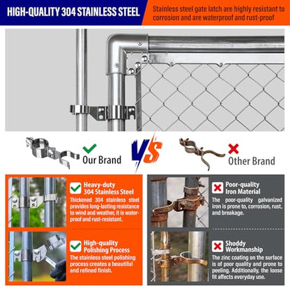 Heavy Duty Stainless Steel 1-7/8" x 1-3/8" Chain Link Fence Gate Fork Latch with Hole for Padlock（Fit 1 7/8" Gate Frame） 1Pack - size: 1-7/8''x1-3/8''-1P