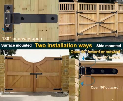 13" Heavy Duty Gate Hinges,900 Lbs Capacity,180° or 90° Smooth Open - size: Large