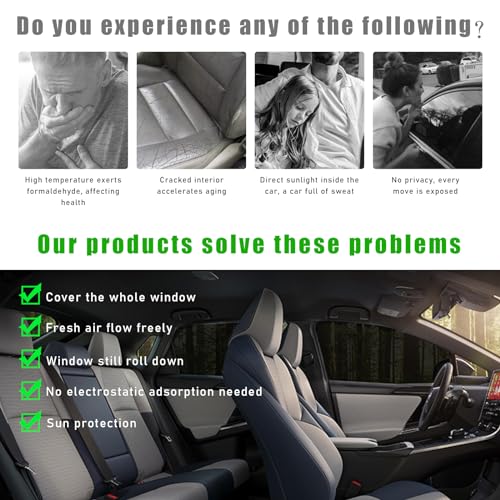 Ohleats 4PCS Car Window Shades, Heat & UV Block Mesh Cover, Car - size: Car 4PCS