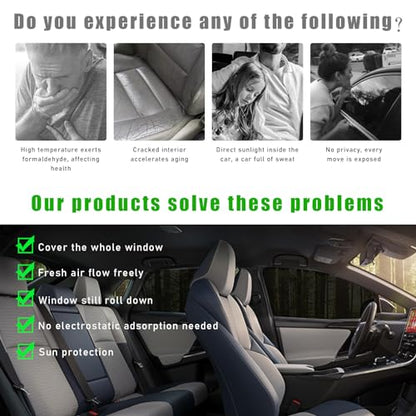 Ohleats 4PCS Car Window Shades, Heat & UV Block Mesh Cover, Car - size: Car 4PCS