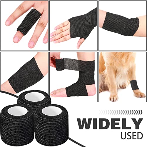 Treela 64 Pack 2" X 5 Yards Self Adhesive Bandage Wrap Black - color: Black, size: 2 Inch X 5 Yard