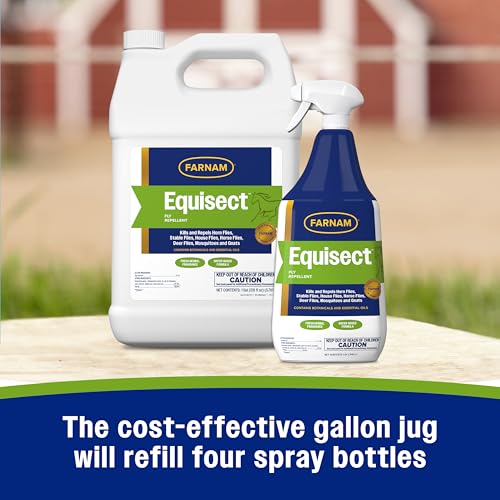 Farnam Equisect Water-Based Botanical Fly Repellent for Horses, 128 oz - size: 128 Fl Oz (Pack of 1)