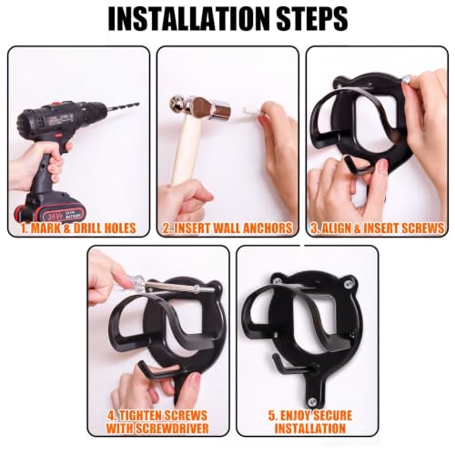 Cididu 12 Counts Horse Bridle Rack, Metal Bridle Hooks Bracket, Bridle Holder Wall Mount with Tubes and Screw, Horse Tack Harness Storage Halter Hanger for Tack Room Horse Barn Supplies