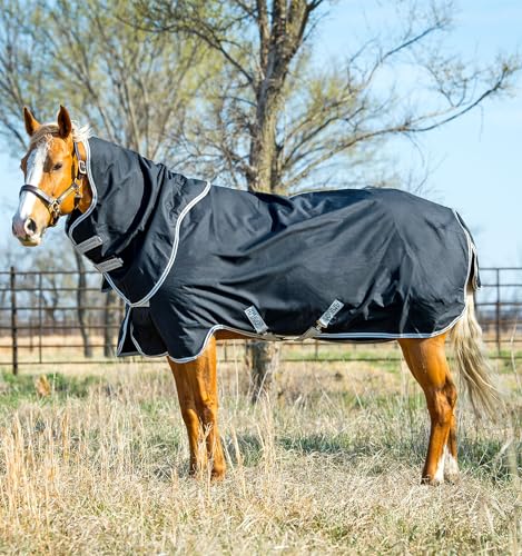 Horseware® Amigo® Stock Horse Plus Turnout 200g - Black/Silver & Black, 68 inches - size: 68 inches