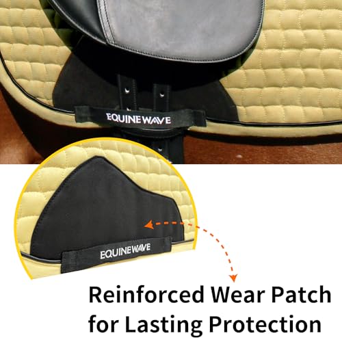EQUINEWAVE Aria Soft Suede Dressage Saddle Pad – Breathable Moisture-Wicking Lining, Shock-Absorbing Cushion, Contoured Spine, English Horse Saddle Pad - color: Cream Yellow