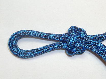 Horse Pocket Halter, Quick Catch Halter - 1/4" Polyester Rope - color: Blue/Navy Blend