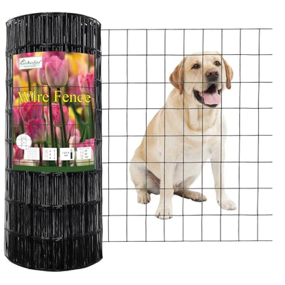 Black PVC Coated Welded Wire Fence 24" x 100' Roll, 2"x3" Mesh, 16 Gauge - color: Black, size: 2''x3'' 16GA 24''x100'