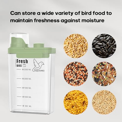 3 Qt/2.8 L Bird Seed Storage Container, Pet Food Container(2.8L, White) - color: 2.8L/White