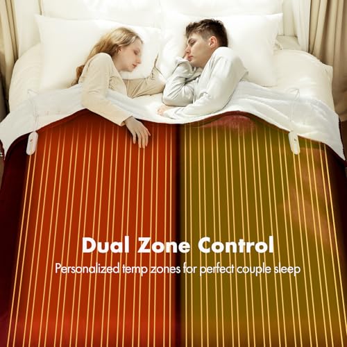 Electric Blanket Queen Size Red, Dual Control, Overheat Protection - color: 04 - Red, size: Queen - 84" x 90"