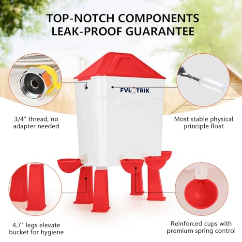 3 Gallon Automatic Chicken Waterer, Hands-Free Hydration
