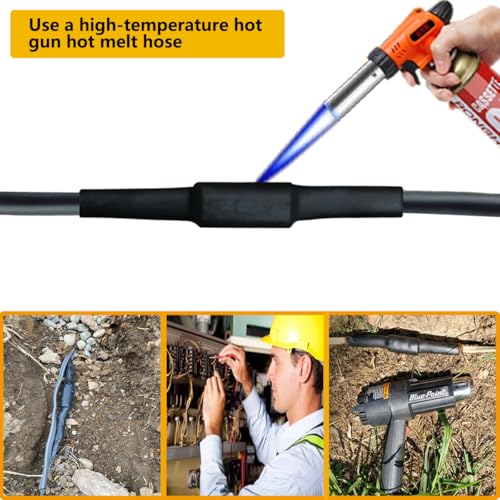 Underground Wire Splice Kit, 600V Direct Burial UF Cable Connectors with Heat Shrink Tubing, Fits 14/3 to 8/3 Wire. 2 Sets