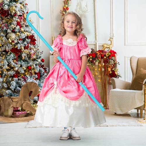 Servllcell Shepherd Staff Prop,Plastic Shepherd Hook Staff Stick Cane Costume Accessory,Halloween Staff Cosplay - color: Blue