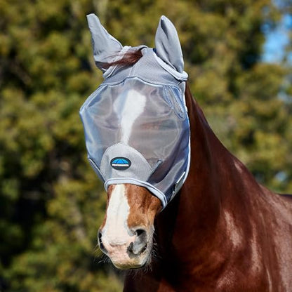 WeatherBeeta ComFiTec Durable Mesh Fly Mask with Ears, Grey, Extra Large - color: Grey, size: XL